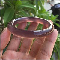 Natural Female Ice Emperor Purple Round Jade Atmospheric Powder Chalcedony Bracelet (62)