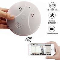 WiFi Smoke Detector Hidden Camera Wireless1080P Camera Smoke Detector Nanny Cam Motion Detection Wireless IP Security Wall Mount Home Camera Remote Control Android iOS Free App