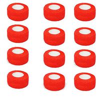 Self Adhesive Bandage Cohesive Warp Bandages Sport Medical Tape Tattoo Grip Cover Nonwovens 1"x5y 12Roll for Stretch Athletic, Ankle Sprains & Swelling, Sports，House Peta & Horse FDA Approved