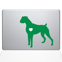 The Decal Guru I Love My Boxer Dog Decal Vinyl Sticker, 13" MacBook Pro (2016 & Newer Models), Green (1481-MAC-13X-LG)