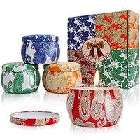 LAOHAO Smokeless Scented Candle Set Purify Air 4pcs Natural Plant Wax Cans Eliminate Fatigue Burning 30H Indoor Aromatherapy