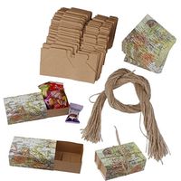 Andesan Approx.50 Pcs Craft Paper World Map Drawers Party Wedding Candy Gift Boxes