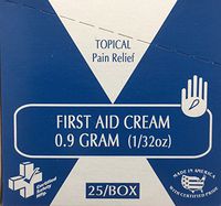 First Aid Cream 0.9 Gram 1/32 oz 25/Box 233-319