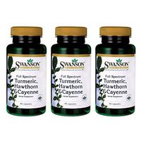 Swanson Full Spectrum Turmeric Hawthorn & Cayenne 60 Capsules (3 Pack)
