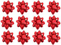 PMU Decorative Confetti Gift Bows, Small, Metallic Red (12/Pkg) Pkg/1