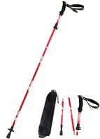 Alafen Aluminum Collapsible Ultralight Travel Walking Hike Stick Trekking Pole for Men and Women (Red)