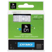 Genuine DYMO 1/2" (12mm) White on Clear D1 Label Tape for Electronic Dymo LabelManager 160 Label Maker