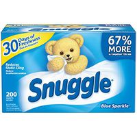 Snuggle Fabric Softener Dryer Sheets, Blue Sparkle, 200 Count - Pack of 2