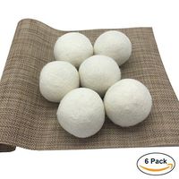 6 Pack XL Wool Dryer Balls For Laundry - Organic,Anti Static,Premium Reusable Natural Fabric Softener,Hypoallergenic Baby Safe,Reduce Wrinkles & Static Cling, Shorten Drying Time(3 inch)