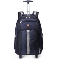 AOKING 22 Inch Water Resistant Travel School Business Rolling Wheeled Backpack with Laptop Compartment Bag, Carry On Luggage with Spinner Wheels (20 inch, Dark Blue)