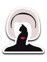 Threads Basket Sabrina & Salem Cat Chilling Adventures Inspired Vinyl Decal Sticker 3''x4''