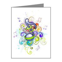 Note Card Music Note Colorful Burst