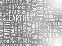 Metallic Christmas Gift Wrap Paper - Peace on Earth Silver - 30 inches x 150 feet