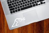PUSH - Trackpad / Keyboard - Vinyl Decal Sticker (White)
