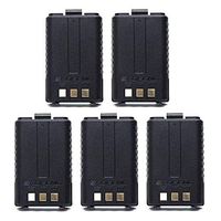 BAOFENG 5pcs 7.4V 1800mAh Li-ion Battery Walkie Talkie DM-5R UV-5R UV-5RE BF-F8HP UV-5R V2+ Plus UV-5RTP Series Two Way Radio (5, Black)