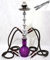 4 hose 28" Purple eye Hookah shisha nargila pipe nargile glass water Vase Sale