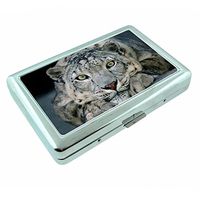 Snow Leopard Em1 Hip Silver Cigarette Case Id Holder Metal Wallet 4" X 2.75" RFID Protection