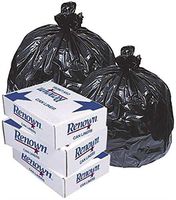 Renown REN26016-CA Trash Can Liners, 38" x 58", 60 gal, 1.2 mil, Black (Roll of 20) (Pack of 5)