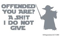 UR Impressions Silv Yoda Offended You are?. Decal Vinyl Sticker Graphics for Car Truck SUV Van Wall Window Laptop|Silver|7.2 X 3.6 inch|URI218-S