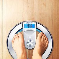 XF Scales Weight Scale - Digital Weight Bathroom Scale Adult Round Scale Precision Intelligent Automatic Power On Off Night Screen Backlit Large Screen (Silver) Bathroom Accessorie