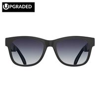 [Upgraded Version] Alien 5 Bone Conduction Glasses Bluetooth 4.1 Headphones Polarized Sunglasses Myopia Waterproof Wireless Headset Hearing Aid for iPhone HTC LG Samsung Matted Black (Gray)