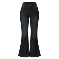 Handyulong Plus Size Womens Jeans Bootcut Tummy Control Hight Waisted Stretchy Denim Jeans Bell Bottom Pants Sweatpants Black