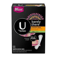 U by Kotex Barely There Everyday, Light, Long, 90 Liners (Pack of 2)
