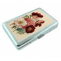 Perfection In Style Metal Silver Cigarette Case Vintage Flowers Design 008