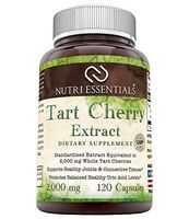 Nutri Essentials Tart Cherry Extract Capsules - Anti-Inflammatory, Anti-oxidant Joint Support - Promotes Healthy Uric Acid Levels - Supports Regular Sleep Cycle -120 Count, 2000 Mg