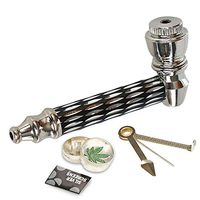 MIRACLE BLACK Premium Alloy Pipe Set, Portable Creative Mini with Lid, Mini Grinder Kit with 4 Stainless Steel Mesh Filters