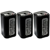 3x Exell Custom 4.8V 800mAh NiCd 4xAA Square Battery Pack with Tabs