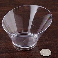 Tableclothsfactory 60 Pcs - Clear Modern Round 7oz Disposable Plastic Dessert Bowl