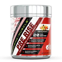 Amazing Muscle – PRE-Rise-Advance Pre-Workout Formula with BCAAs, Creatine HCL and More – Caffeine-Free - Promotes Energy for an Intense Workout - 400 Gram (Fruit Punch)