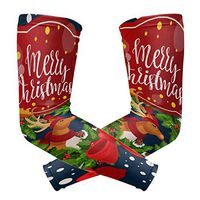 WXLIFE Vintage Christmas Reindeer Snowflake Sun Uv Protection Sport Arm Sleeves for Men Women Kids Running Basketball Cycling Arm Warmer Sleeves 1 Pair