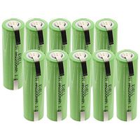 (10-PACK) Exell 1.2V AA Size 2200mAh NiMH Rechargeable Batteries w/Tabs use with high power static applications (Telecoms UPS and Smart grid) radio controlled devices electric tools electric mopeds
