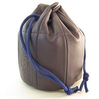 Sheep Napa Authentic Leather Pipe Tobacco Pouch - Drawstring and Snap Bag - Purple