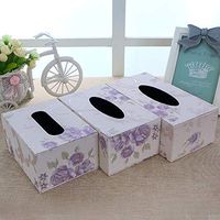 T-ZJHC Home Tissue Box Living Room Creative, Light Purple Butterfly Love Flower, Medium (20 12 8.5CM)