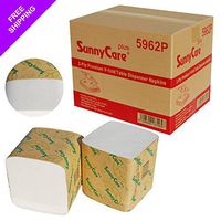 #5962 SunnyCare 2-Ply V-Fold White Dispenser Paper Napkins 167pcs/pk ;36pks/csae, 6012/cs