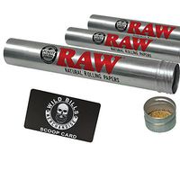 RAW Cone Aluminum Storage Tube 3 Count with Wild Bills Scoop
