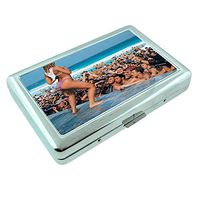 Spring Break Party Time S10 Silver Cigarette Case Metal Wallet Id Holder King & 100's 4" X 2.75" RFID Protection