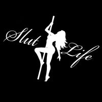 CCI Slut Life Decal Vinyl Sticker|Cars Trucks Vans Walls Laptop| White |7.5 x 5.25 in|CCI1139