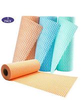 Conveasy Reusable Cleaning Cloths for Kitchen Multi-uses Nonwoven Dishcloths Towels 50 PCS/Roll