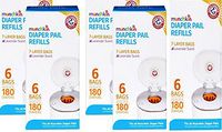 Munchkin Arm & Hammer Diaper Pail Snap, Seal and Toss Refill Bags, 900 Count, 30 Pack