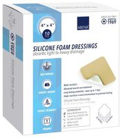 Abena Silicone Foam Dressing 4 X 4 Inch Square Without Border Sterile Box of 10