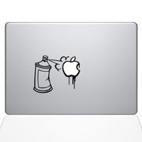 The Decal Guru Graffiti Apple Spray Can Decal Vinyl Sticker, 15" MacBook Pro (2015 & Older Models), Black (1637-MAC-15P-BLA)