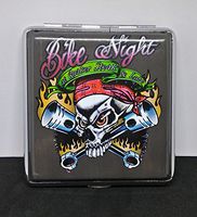 Fujima Small Double Sided PU Leather Bike Night King Size Cigarette Case