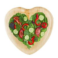 Efavormart 100 Pcs Natural 6.6" Heart Eco-Friendly Palm Leaf Disposable Plates