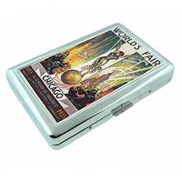 Metal Silver Cigarette Case Vintage Poster D-042 World's FAIR Chicago Illinois 1833 1933 A Century of Progress Vintage