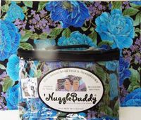 'NUGGLEBUDDY NEW! Moist Heat & Aromatherapy Organic Rice Pack for Microwave. Cold Pack. Gorgeous Black"Melodic Vines" Fabric. UNSCENTED!