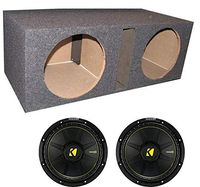 Kicker 44CWCS124 12" 1200W Car Subwoofers + Dual Vented Sub Box Enclosure